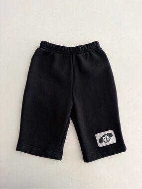 Sears Baby Black Fleece Sweatpants with Puppy Patch • Size 6M
